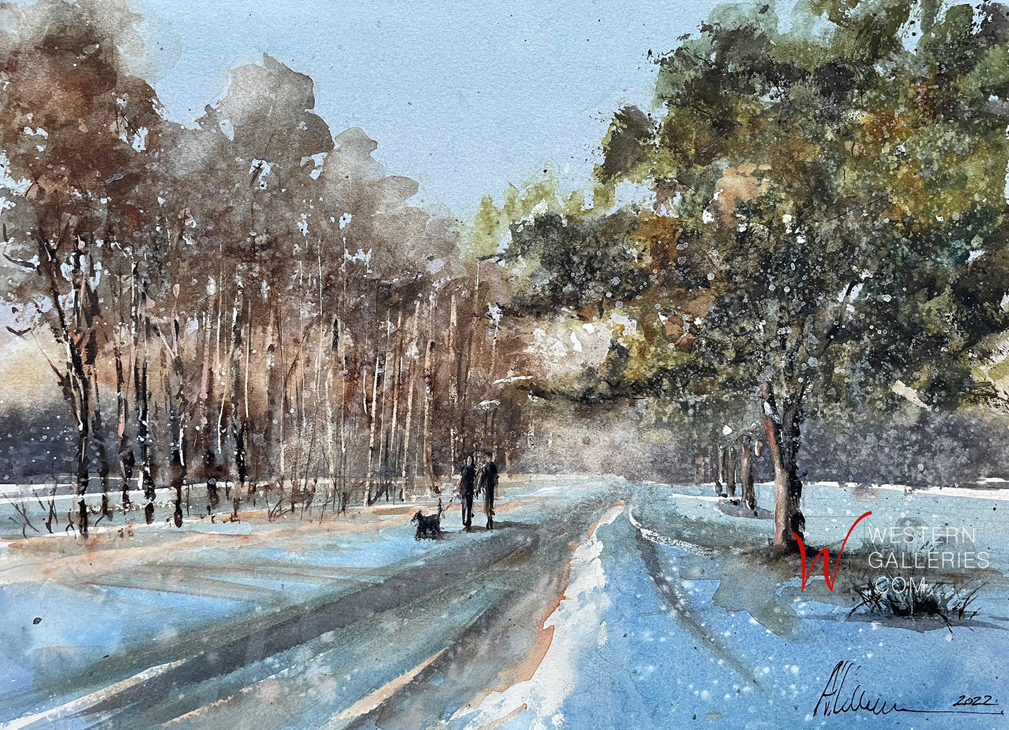 Dog Walk In The Snow
