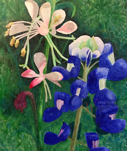 Honeysuckle & Bluebonnet Painting