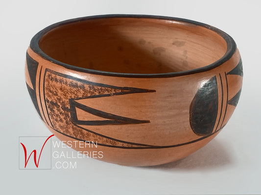 Pottery: Vintage Traditional Hopi Native American Small Redware Bowl