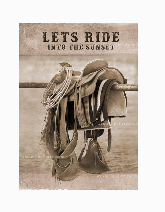 Cards | Prints:   Lets Ride Into the Sunset
