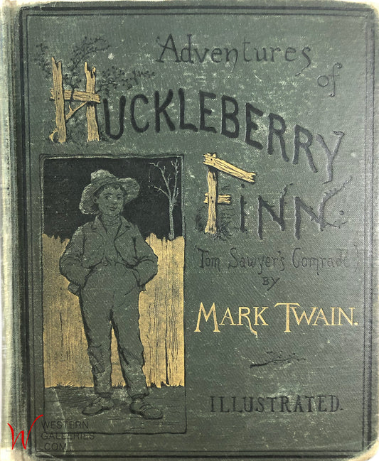 Book: 1st Ed 1885 Adventures of Huckleberry Finn by Mark Twain + Rare Vermont Historical Provenance