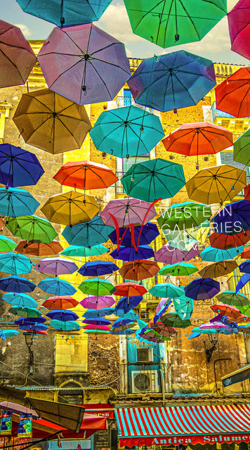 Umbrellas in Catania Italy available signed print by Joe Houde