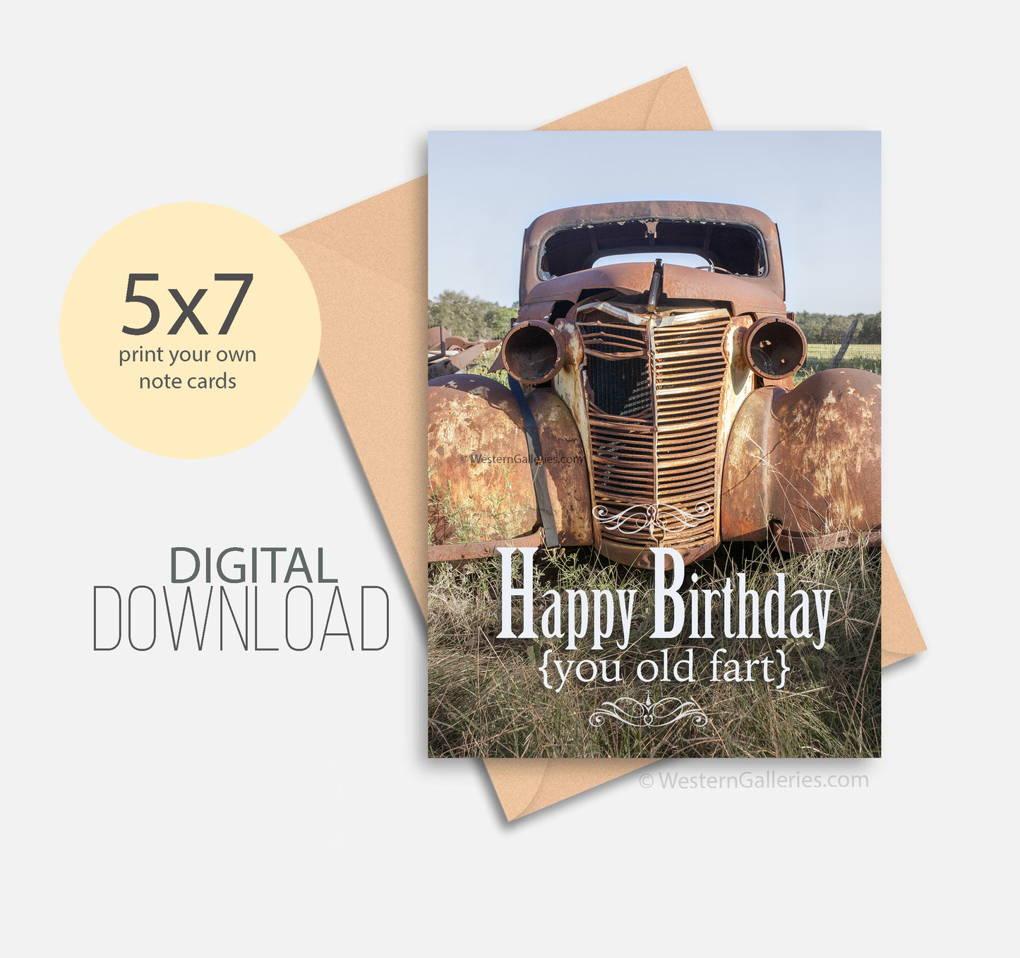 Download:  Birthday Antique Old Fart 5x7 Cards | eCards | JPEG | PDF