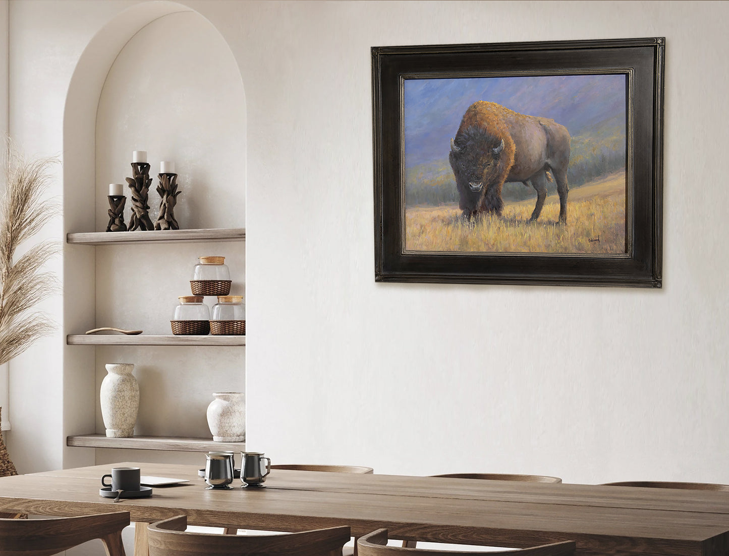 Bison On Ridge | Oil Painting | Western Galleries Fredericksburg Tx