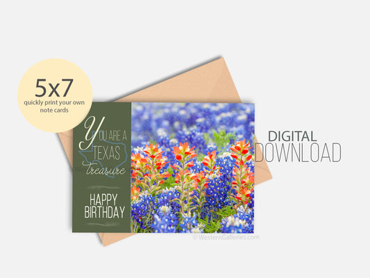 Download:  Birthday Bluebonnets TX Treasure 5x7 Cards | JPEG