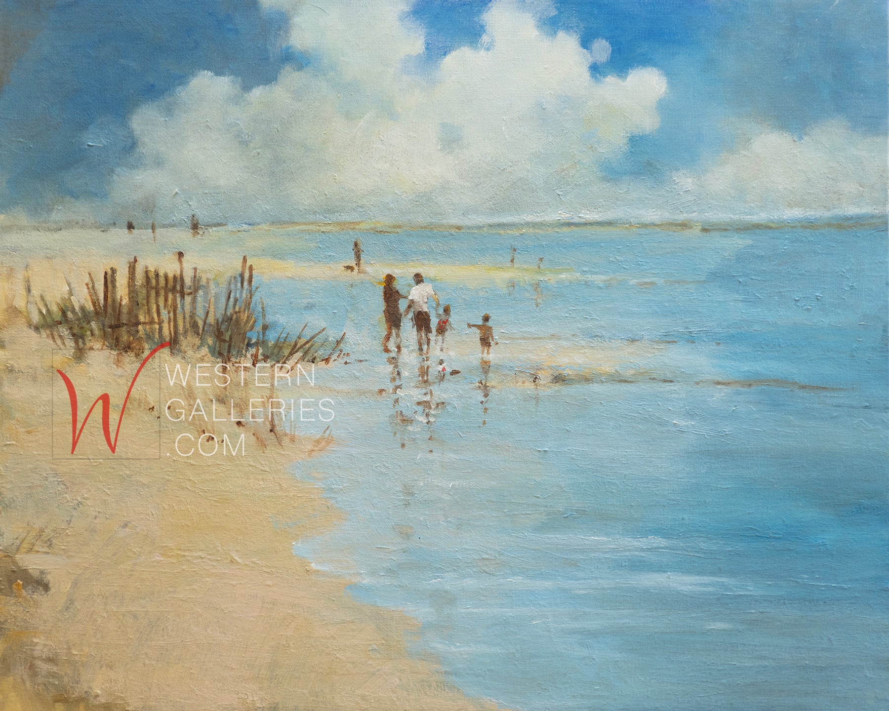 Family Fun Seaside Walk | Oil Painting | Western Galleries