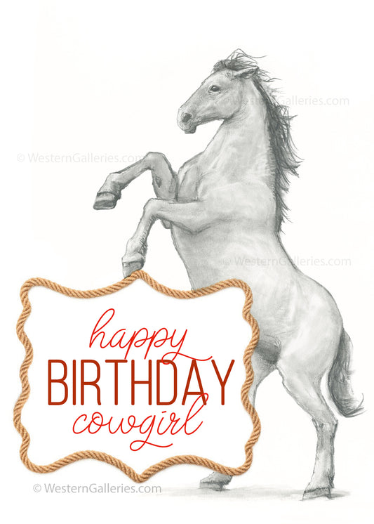 Download:  Happy Birthday Cowgirl with Horse