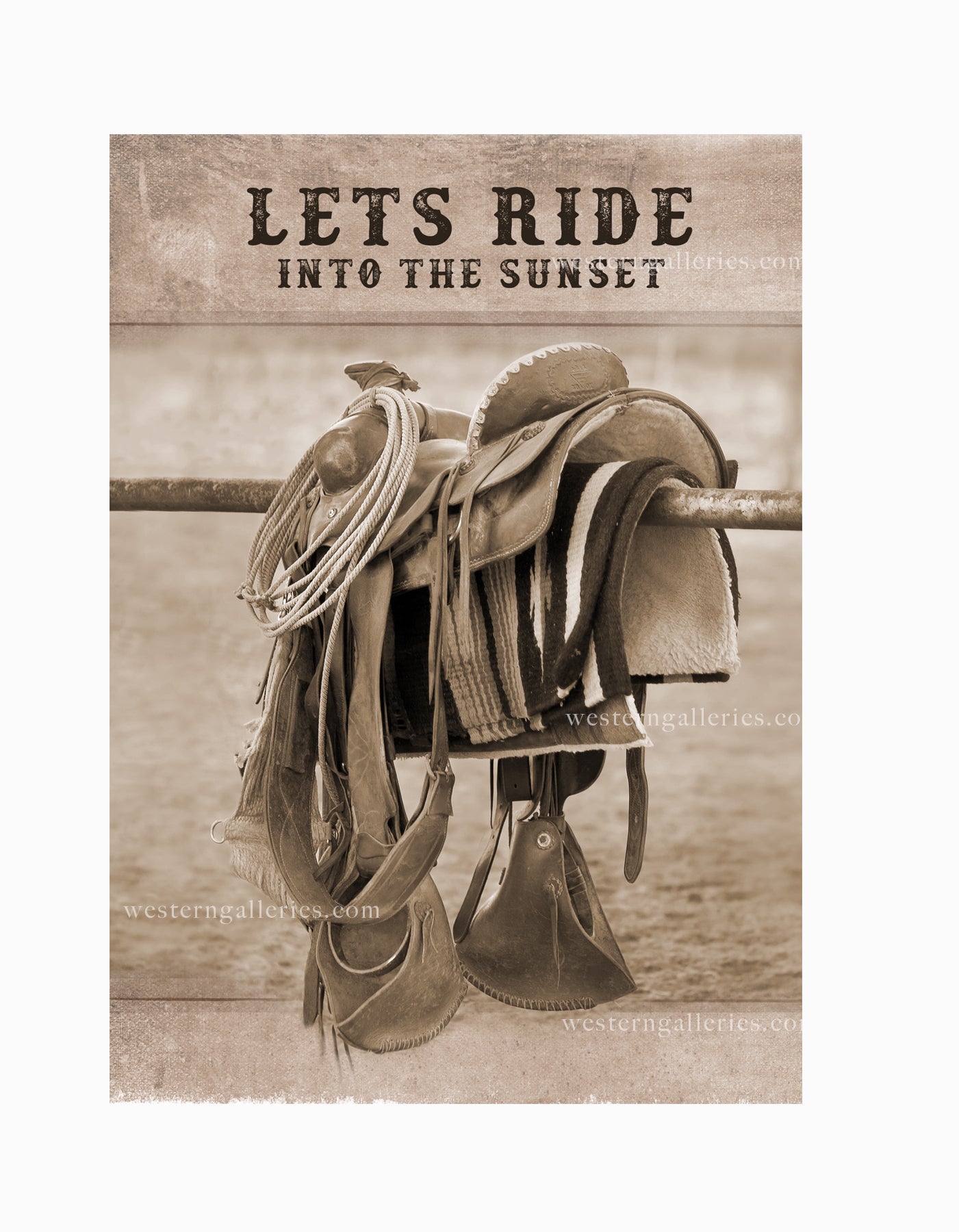 Lets Ride Into the Sunset - Cards, Canvas, Prints, Decor
