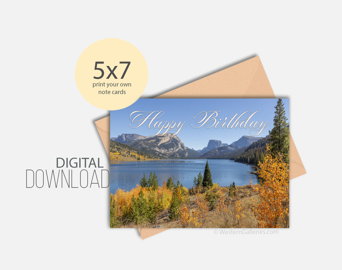 Download:  Birthday Fall Aspens Squaretop Mountain WY 5x7 Cards | JPEG | PDF