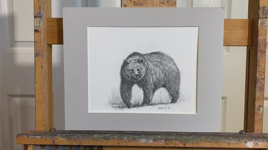 Sharp Claws Grizzly, Original Drawing
