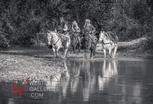 Mountain Men Crossing River